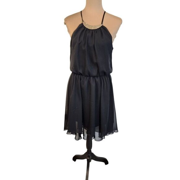 Lily Rose Black Sleeveless Necklace Adorned Dress Size Small, NWT - Picture 1 of 8